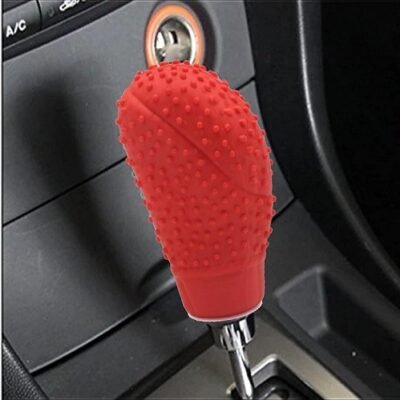 Silicone Nonslip Car Gear Knob Cover/Gear Shift Knob Cover Coller Round (Red)