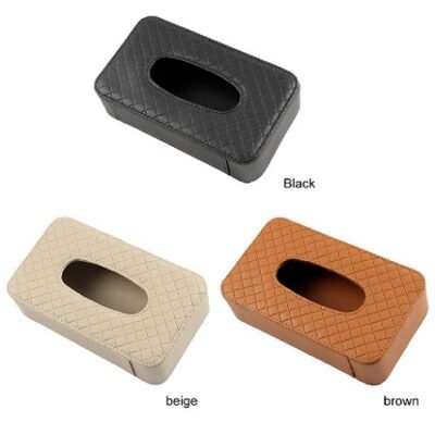 Headrest Car Back Seat Hanging Tissue Holder with PU Leather