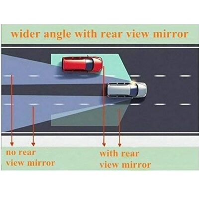 3R Original Plastic Rear Blind Spot Round Convex Mirror with Adjustable Wide Angle for Cars (2 Pieces)