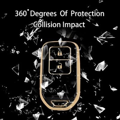 TPU Smart Key Remote Case Covers [ for Hon-da City | Civic | Jazz | Brio | Amaze | Cr-v | Wr-v | Br-v | Mobilio ] Smart-3, Black