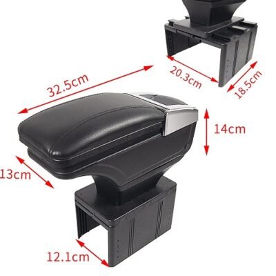 PU Leather Car Armrest Console Box Compatible with Maruti Suzuki IGNIS – Black