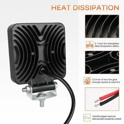 42 LED Fog Light Square Flood Driving Lamp for Car, Off Road Truck, Jeep, SUV, ATV and UTV Fog Lamp LED (12 V, 126 W)