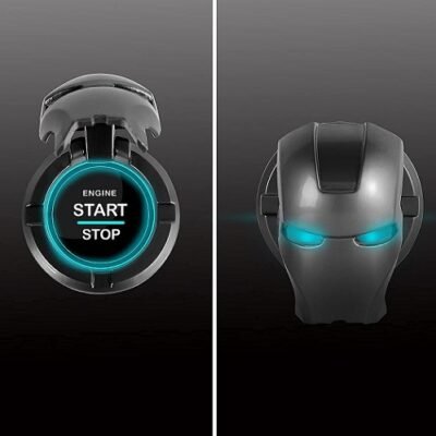 Car Engine Ignition Start Stop Switch Button Ring Iron Man Cover for Switch Protection and Decoration for All Cars