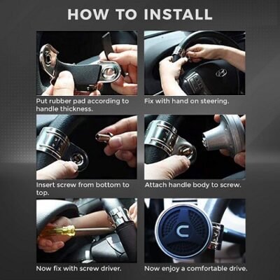 Universal Car Steering Wheel Spinner Knob, Steering Wheel Control Knob, Steering Wheel Power Handle (RANDOM DESIGN | Black)