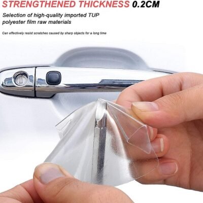 Car Door Handle Protector Transparent Sticker and car Handle Scratch Protector car Door Sticker PU Finger Guard Car Paint Protection Universal Car Door Guard (Pack of 4)