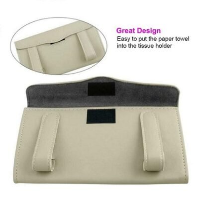 Leather Car Sun Visor Tissue Box Holder