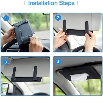 Leather Car Sun Visor Tissue Box Holder