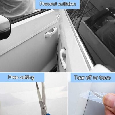 Car Door Universal Edge Guard Clear Door Sill & Trim Protector, Vinyl Protection Film/Tape, Fit for Most Cars (Transparent, 5cm X 16Ft)