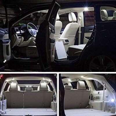 10 LED Universal Car Interior Super Bright Roof Light Reading Dome Bulb Lamp with Festoon Holder (5W, White, 2 PCS)